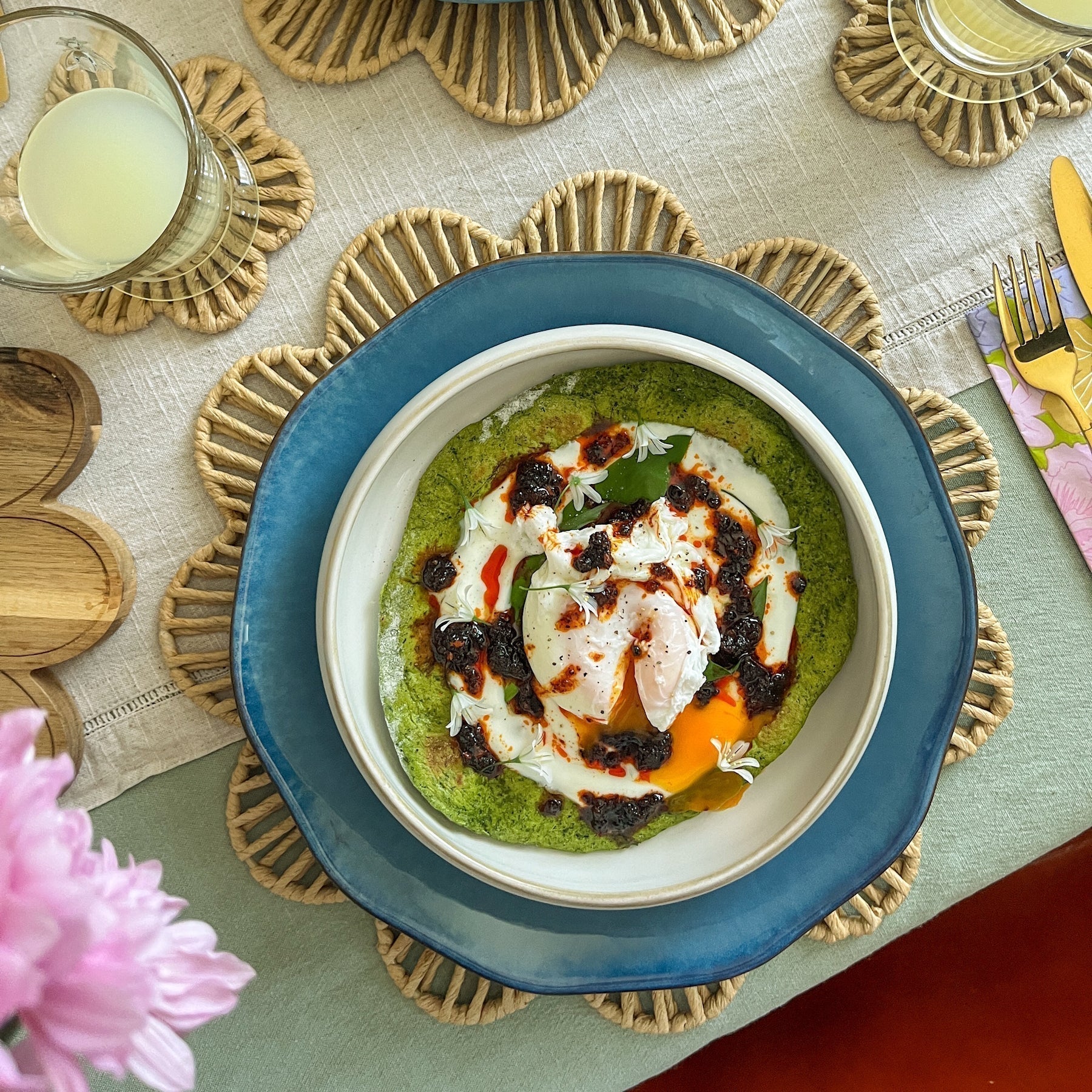 Ella Kitto's Wild Garlic Flatbreads & Poached Eggs